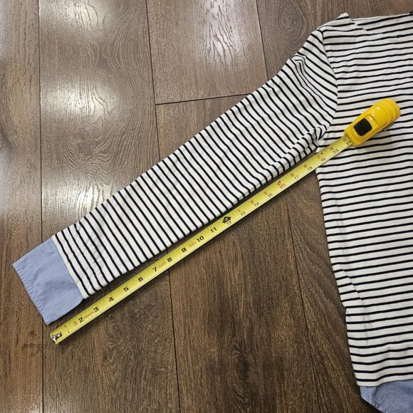 💥$5 ADD ON J. Crew Women’s Mercantile Cuffed Striped Boatneck Cotton Top Size S - Picture 10 of 10